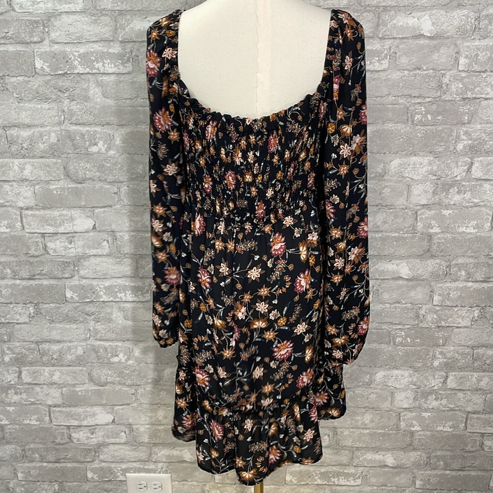 Altar'd State Black Floral Long Sleeve Dress - Picture 4 of 6